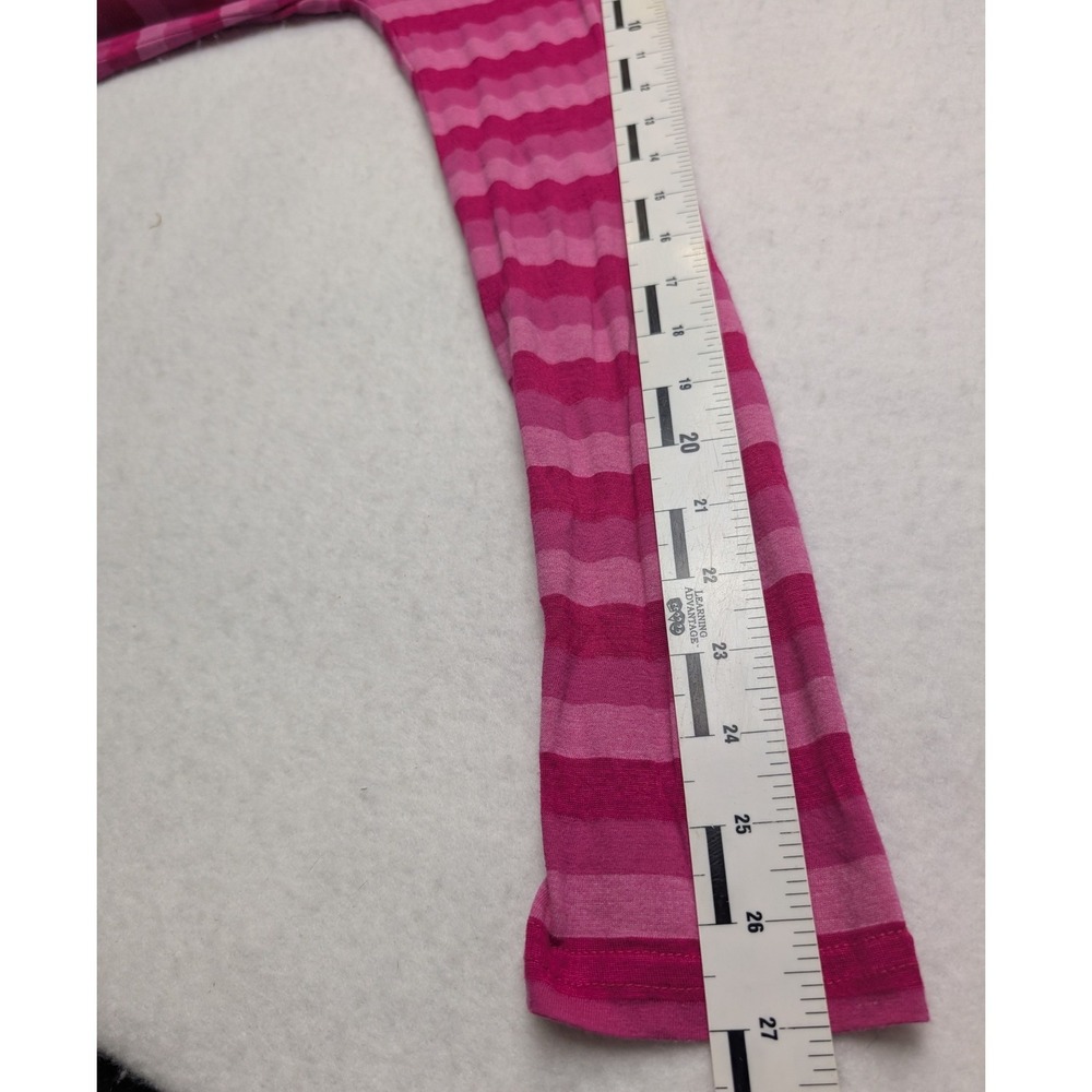 Y2K Wet Seal Striped Long Sleeve Tee Women Large Pink V-Neck Top - Picture 6 of 6